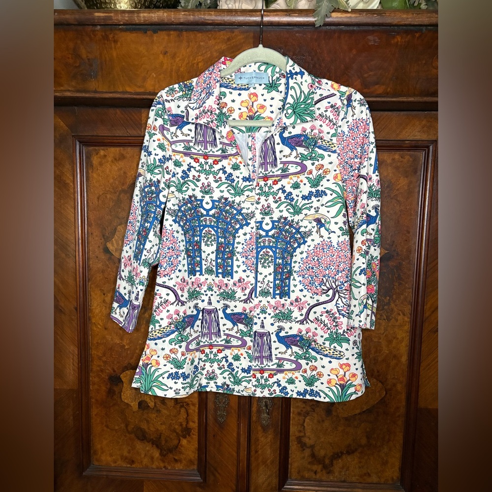 Tuckernuck White Floral & Multicolor Printed Tunic